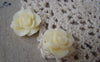 Accessories - 10 Pcs Of Resin Light Yellow Round Flower Cameo 21mm A4705
