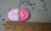 Accessories - 10 Pcs Of Resin Oval White Swan On Pink Cameo 18x25mm A4660