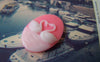 Accessories - 10 Pcs Of Resin Oval White Swan On Pink Cameo 18x25mm A4660