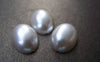 Accessories - 10 Pcs Of Resin Pearl White Oval Cameo Cabochons 13x18mm A3627