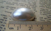 Accessories - 10 Pcs Of Resin Pearl White Oval Cameo Cabochons 18x25mm A3623