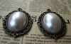 Accessories - 10 Pcs Of Resin Pearl White Oval Cameo Cabochons 18x25mm A3623