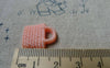 Accessories - 10 Pcs Of Resin Pink Basketweave Handbag Cameo Size 16x18mm A5694