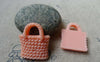 Accessories - 10 Pcs Of Resin Pink Basketweave Handbag Cameo Size 23x26mm A5699