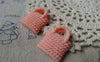 Accessories - 10 Pcs Of Resin Pink Basketweave Handbag Cameo Size 23x26mm A5699