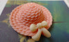 Accessories - 10 Pcs Of Resin Pink Bow Summer Hat Cameo Size 34x38mm A5603