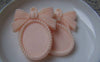 Accessories - 10 Pcs Of Resin Pink Oval Bow Tie Cameo Cabochon Base Settings Match 18x25mm A4906
