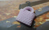 Accessories - 10 Pcs Of Resin Purple Basketweave Handbag Cameo Size 16x18mm A5695