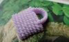 Accessories - 10 Pcs Of Resin Purple Basketweave Handbag Cameo Size 23x26mm A5696