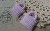 Accessories - 10 Pcs Of Resin Purple Basketweave Handbag Cameo Size 23x26mm A5696