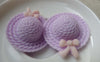 Accessories - 10 Pcs Of Resin Purple Bow Summer Hat Cameo Size 34x38mm A5678