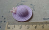 Accessories - 10 Pcs Of Resin Purple Bow Summer Hat Cameo Size 34x38mm A5678