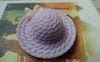 Accessories - 10 Pcs Of Resin Purple Bow Summer Hat Cameo Size 34x38mm A5678