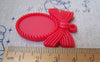 Accessories - 10 Pcs Of Resin Red Oval Bow Tie Knot Cameo Cabochon Base Settings Match 18x25mm A3073