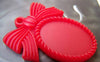 Accessories - 10 Pcs Of Resin Red Oval Bow Tie Knot Cameo Cabochon Base Settings Match 18x25mm A3073