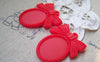 Accessories - 10 Pcs Of Resin Red Oval Bow Tie Knot Cameo Cabochon Base Settings Match 18x25mm A3073