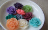 Accessories - 10 Pcs Of Resin Round Flower Cameo 21mm Mixed Color A4711