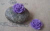 Accessories - 10 Pcs Of Resin Vintage Light Purple Round Flower Cameo 21mm A4697