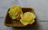 Accessories - 10 Pcs Of Resin Vintage Yellow Round Flower Cameo 21mm A5470