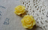 Accessories - 10 Pcs Of Resin Vintage Yellow Round Flower Cameo 21mm A5470