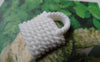 Accessories - 10 Pcs Of Resin White Basketweave Handbag Cameo Size 23x26mm A5697