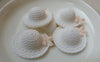 Accessories - 10 Pcs Of Resin White Bow Summer Hat Cameo Size 26x29mm A5615