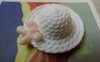 Accessories - 10 Pcs Of Resin White Bow Summer Hat Cameo Size 34x38mm A5614