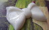 Accessories - 10 Pcs Of Resin White Bow Tie Knot Cameo Cabochon 43x59mm A3138