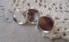 Accessories - 10 Pcs Of Silver Tone Bezel 14mm Ear Stud Earring Posts A7183