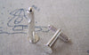 Accessories - 10 Pcs Of Silver Tone Brass Screw Thread Cuff Links Cufflinks With 8mm Pad A429