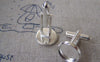 Accessories - 10 Pcs Of Silver Tone Lovely Cuff Links Cufflinks With Round Bezel Setting Match 12mm Cameo A2618