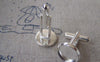 Accessories - 10 Pcs Of Silver Tone Lovely Cuff Links Cufflinks With Round Bezel Setting Match 12mm Cameo A2618