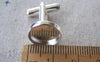 Accessories - 10 Pcs Of Silver Tone Lovely Cuff Links Cufflinks With Round Bezel Setting Match 12mm Cameo A2618