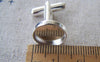 Accessories - 10 Pcs Of Silver Tone Lovely Cuff Links Cufflinks With Round Bezel Setting Match 12mm Cameo A2618