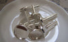 Accessories - 10 Pcs Of Silver Tone Lovely Cuff Links Cufflinks With Round Bezel Setting Match 14mm Cameo A2175