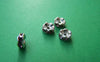 Accessories - 10 Pcs Of Silver Tone Purple Rhinestone Rondelle Spacer Beads 6mm  A2143