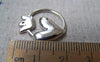 Accessories - 10 Pcs Of Silvery Gray Nickel Tone Filigree Crown Heart Ring Charms 20x23mm A2930