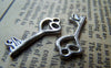 Accessories - 10 Pcs Of Tibetan Silver Antique Silver Filigree Key Charms 10x24mm A1245