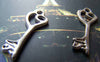 Accessories - 10 Pcs Of Tibetan Silver Antique Silver Filigree Key Charms 10x24mm A1245