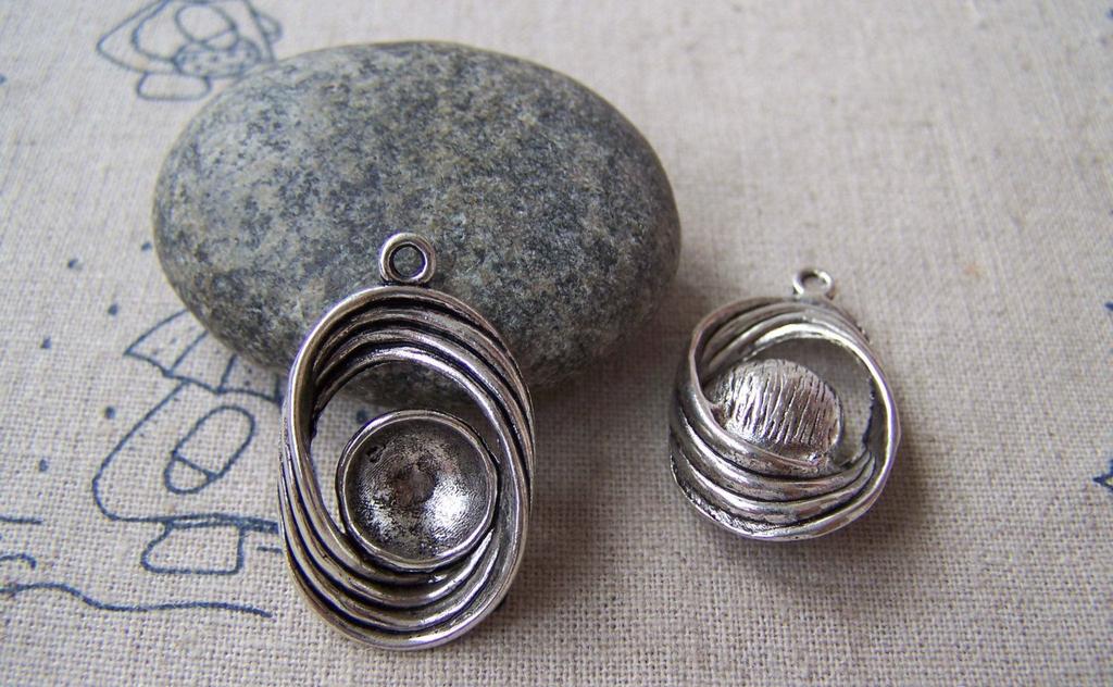 Accessories - 10 Pcs Of Tibetan Silver Antique Silver Filigree Twisted Pendant Charms 18x29mm A4472