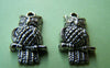 Accessories - 10 Pcs Of Tibetan Silver Antique Silver Lovely Owl Charms 12.5x21.5mm A1856