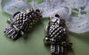Accessories - 10 Pcs Of Tibetan Silver Antique Silver Lovely Owl Charms 12.5x21.5mm A1856
