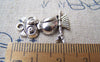 Accessories - 10 Pcs Of Tibetan Silver Antique Silver Lovely Owl Charms 18x24mm A3041