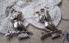 Accessories - 10 Pcs Of Tibetan Silver Antique Silver Lovely Owl Charms 18x24mm A3041