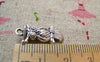 Accessories - 10 Pcs Of Tibetan Silver Antique Silver Lovely Owl Charms Double Sided 10x22mm A1846