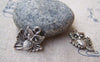 Accessories - 10 Pcs Of Tibetan Silver Antique Silver Lovely Owl Charms Double Sided 17x20mm A1850