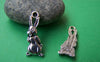 Accessories - 10 Pcs Of Tibetan Silver Antique Silver Lovely Rabbit Charms 10x23mm A4334