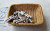 Accessories - 10 Pcs Of Tibetan Silver Antique Silver Revolver Handgun Charms 10x21mm A3101