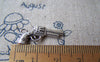 Accessories - 10 Pcs Of Tibetan Silver Antique Silver Revolver Handgun Charms 10x21mm A3101