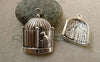 Accessories - 10 Pcs Of Tibetan Silver Concave Bird Cage Charms Pendants 23x30mm A6247